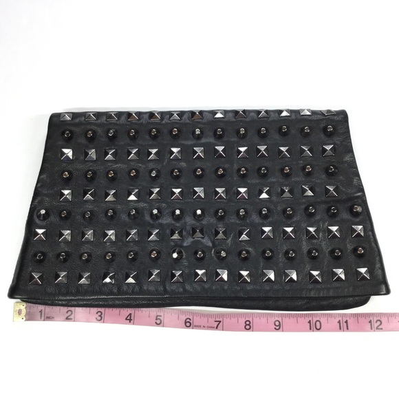 RomyGold Studded Leather Clutch purse